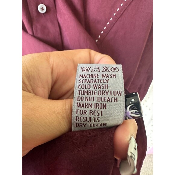 ZAGIRI Men's 100% Cotton Western Button Down White Stitching Detail Shirt L - Picture 8 of 8